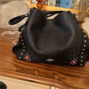 Coach Edie Western Rivets Leather Shoulder Bag